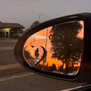 Car Cute Heart Blind Spot Mirror, 360 Degree Wide Angle Convex Rear View Mirror, Universal Adhesive Safety Mirror for Suv and Truck, Rearview Mirrors