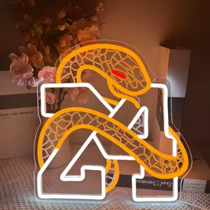 24th Legend Basketball Neon Sign,Black Mamba Led Neon Lights Dimmable for Wall Decor Aesthetic, Sports Led Light Signs for Wall Bedroom Shop Decor