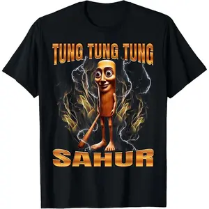 Trending Unisex Italian Brainrot Tung Tung Tung Sahur T-Shirt S to 5XL Vintage Birthday Gift