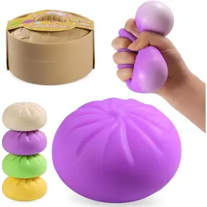 Dumpling Squishy Mystery Box, Dumplings Squeeze Stress Balls for Kids & Adults, Sensory Fidget Toys for Anxiety Relief, Crazy Fun Squishy Dumpling Ideal Gift for Boys,Girls,Teens(Purple)