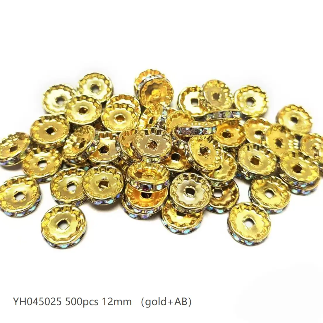 #45 (12mm 500pcs) Gold/White AB YH045025