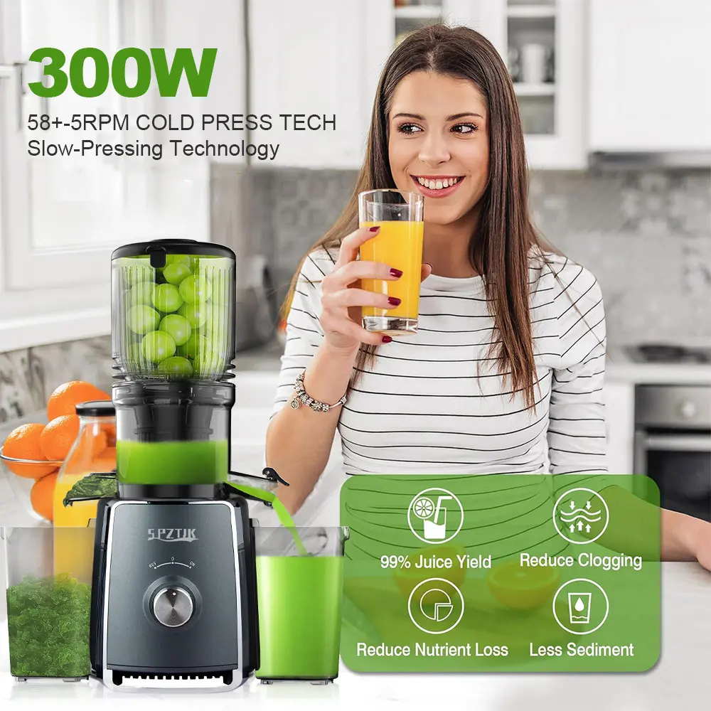 SPZTJK Cold Press Juicer with 5.3