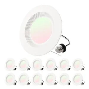 【Father's Day】VEVOR 12 Pack LED Recessed Lighting 5/6 Inch Retrofit Can Lights 1050 LM 13W 120V Selectable 5CCT 2700K/3000K/3500K/4000K/5000K 10% to 100% Dimmable Compatible with E26 Base and TP24 Connector High Brightness Low Energy