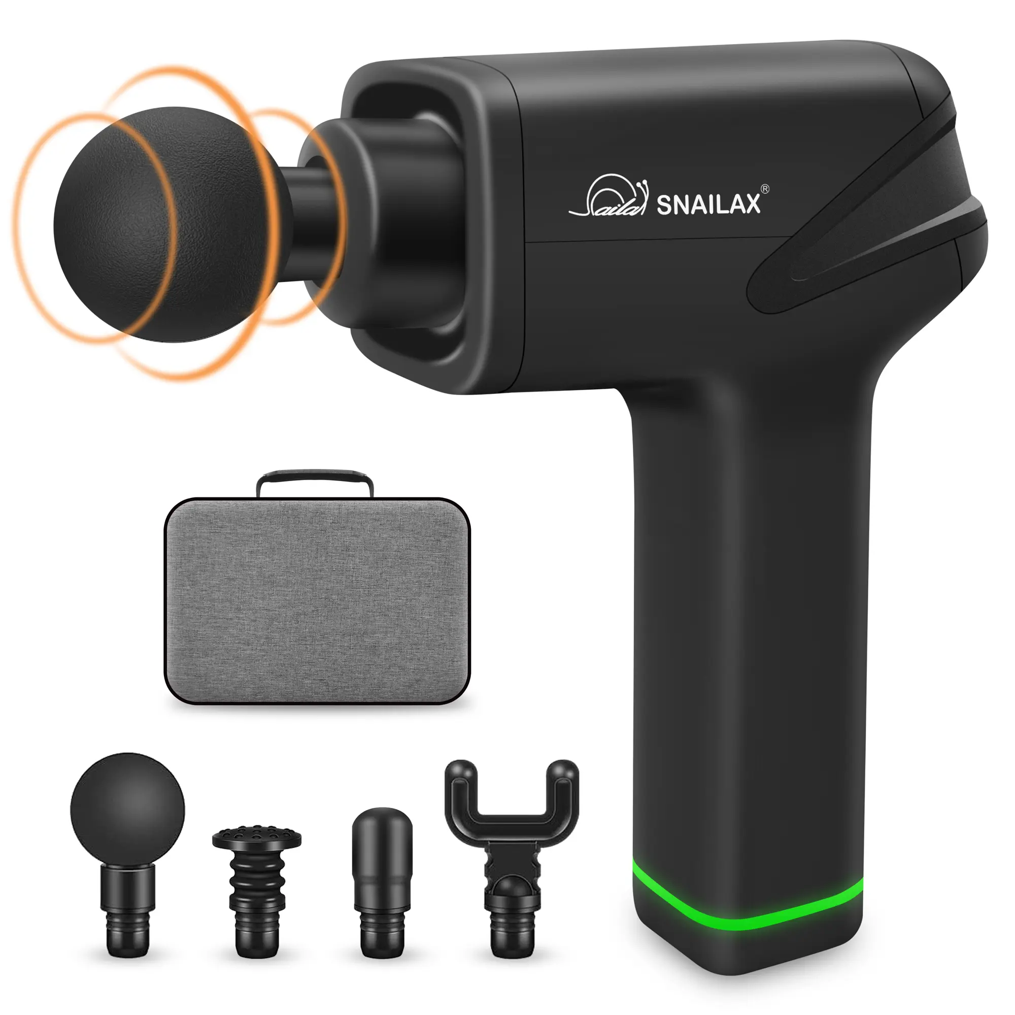 Snailax Handheld Massager for Shoulder Pain Relief with 10 Silicone Heads & LCD Display, Quiet 20-Speed Neck Shoulder Relaxer, USB-C Fastcharging