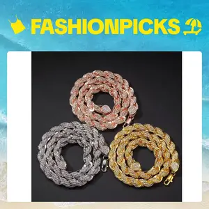 9123 Ice-Twist Miami Cuban Chain Shiny Bling Accessory for Hip Hop Enthusiasts Vibrant Flair Bold Fashion Statement Complimentary shipping Summervibes