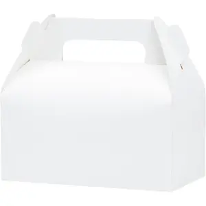 30 Pack White Gable Treat Boxes Party Favor Boxes for Goodie Snacks Cookie Candy Toys Birthday Party Wedding Shower Holidays 6.5x3.5x4 Inches