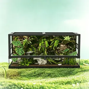50 Gallon Tall Glass Terrarium for Reptiles, 92x47x47cm, Watertight Base and Escape-Proof Design, Easy to Clean and Maintain