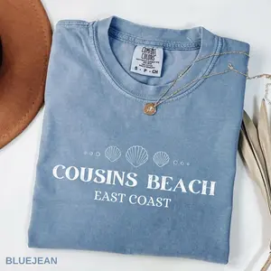Comfort Colors Cousins Beach TShirt, Vintage Coastal T-Shirt, Beachy Graphic Tee Women Oversized T-Shirt, Summer Outfits