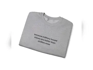 Embroidered Military Kisses Crewneck Sweatshirt | Unisex