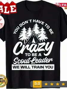 Men's & Scout Leader Training T-Shirt - Funny Scouting Gift with Scout Oath & Law Design - Soft Breathable Cotton Crew Neck Casual Top for Scoutmasters, Group Events & Camping (Black) - Retro Style Scouts Apparel