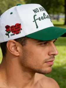 New No Hard Feelings Rose Embroidered Baseball Cap, Outdoor Sports Snapback Hat, Spring Summer Travel Beach Vacation Essential, Baseball Cap Adjustable