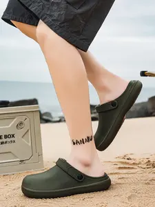 Unisex Soft Eva Sandals, Waterproof Anti-Slip Thick Sole, Medical Toe Protector, Beach Vacation, Home Bathroom, All-Season Casual Slippers