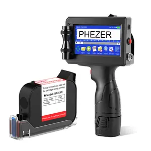 Phezer P15 Handheld Inkjet Printer & Cloth Printing Machine Kit | 12.7mm Quick-Drying Coder Gun with JS62 Ink | 600DPI Portable Labeler for DIY, QR, Date on Fabric/Metal/Plastic