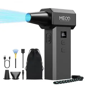 MECO ELEVERDE100 Gear Adjustable  Electric Air Duster 220,000 RPM-One Touch Turbo Fan, Stepless Speed Adjustable(±1% Precision Control) LED Dual Display, 2H Max Runtime, Mini Air Blower for Car,PC, Electronics, Keyboards
