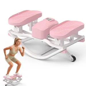 HOTWAVE RockStepper Leg, Glute, and Core Trainer — 3D Rocking Glute Workout, Low-Impact Exercise, 350 lb Weight Capacity, No-Assembly Required Cardio Stepper, Indoor Fitness Equipment