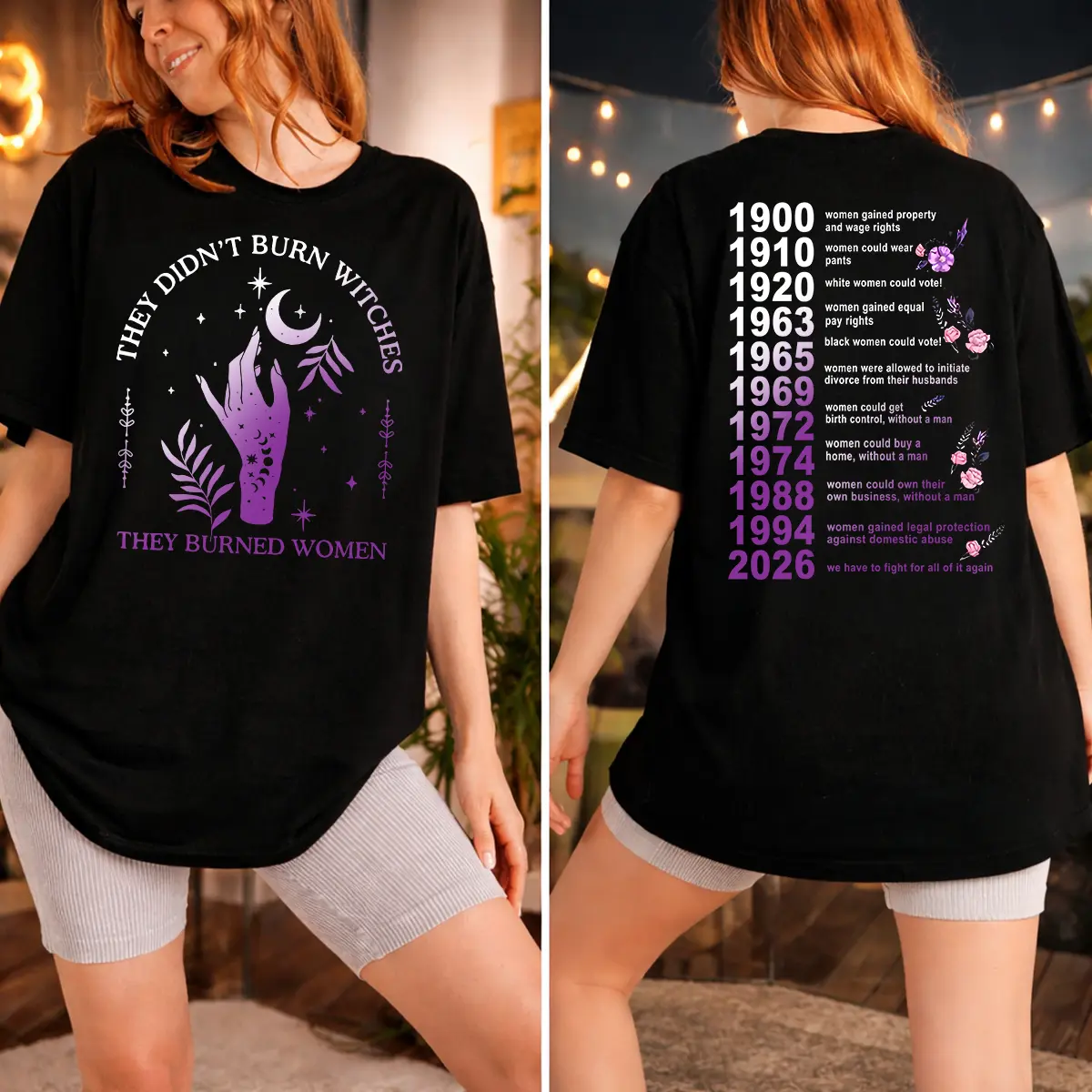Women's Witchy Feminist Unisex Sweatshirt - Round Neck, Fitted Sleeves Streetwear Top, Women's Rights Halloween Gift for Her 2025, Fits, Tee, T-Shirt, Casual, Short, Cotton, Combed Cotton, Soft, Unisex Fit