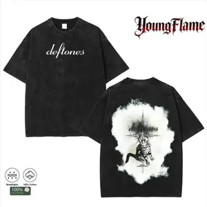 Retro limited edition band T-shirt, loose-fitting washed cotton printed T-shirt with rock band theme, gothic emo alternative punk Y2K style clothing, men's gift, unisex pure cotton T-shirt graphic tee vintage japanese streetwear