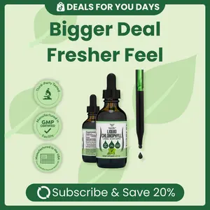 Liquid Chlorophyll Supplement | 1500 mg | 30 Days Supply | Promotes Natural Sustained Energy, Healthy Digestion | Support Natural Detoxification, Immune Health | Double Wood Supplements
