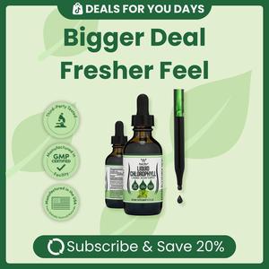 Liquid Chlorophyll Supplement | 1500 mg | 30 Days Supply | Promotes Natural Sustained Energy, Healthy Digestion | Support Natural Detoxification, Immune Health | Double Wood Supplements
