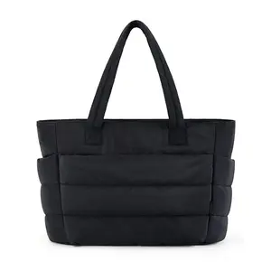 Large Capacity Commuter Tote Bag for Women, Casual Shoulder Bag, Plush Beach Bag, Handbag with Checkered Storage, Stylish and Practical