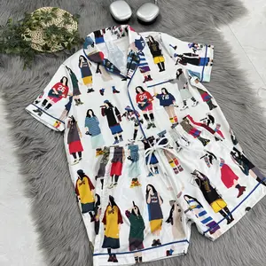 B#E Inspired Satin Pajama Set, Tour Pajamas Set, Pop Star Loungewear, Casual Comfy Short Sleeves, Loungewear Nightwear Pajamas