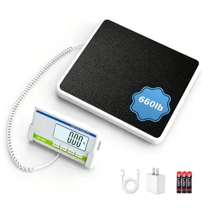 660lbs/300kg High Capacity Weight Scale, High Accuracy Easy Read Digital Display, Medical Grade Heavy Duty Digital Body Weight Floor Scale, 3 Measuring Units KG LB OZ, Portable Weighing Device for Clinic Home Hospital, Daily Weight Loss Monitoring