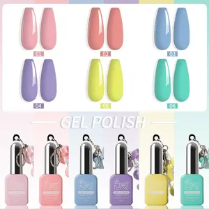 2026 New style JR 6pcs 16ml Spring Gel Nail Polish Set with Necklace pendant Macaron Color Light Red Pink light Purple Gel Polish Kit UV LED Soak Off Polish Home DIY Gel Polish Set