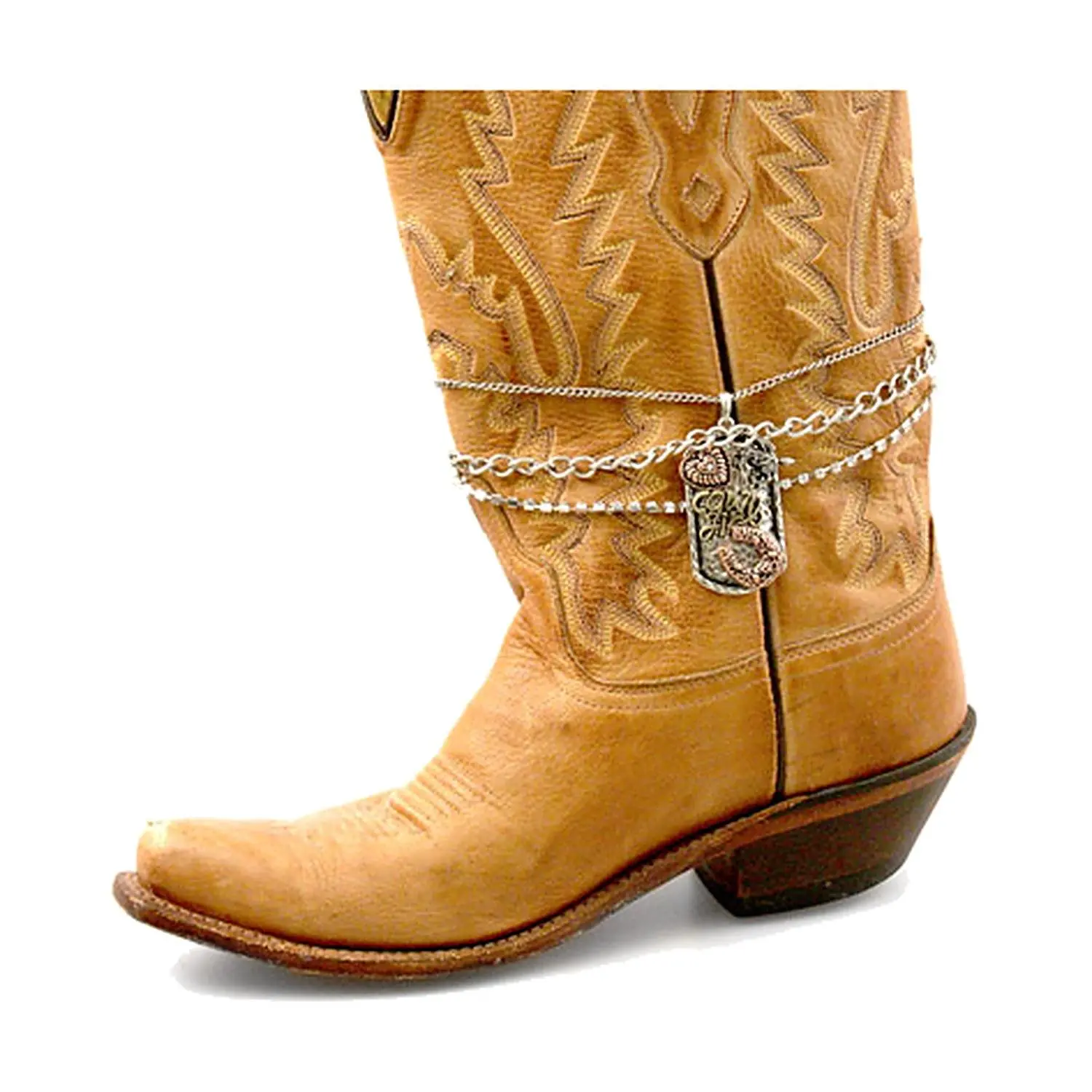 Western Stakes Western Boot Anklet - Antique Gold/Antique Silver/Copper
