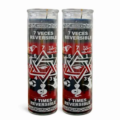 7 VECES REVERSIBLE , 7 X REVERSIBLE VELADORA ESPIRITUAL Candles