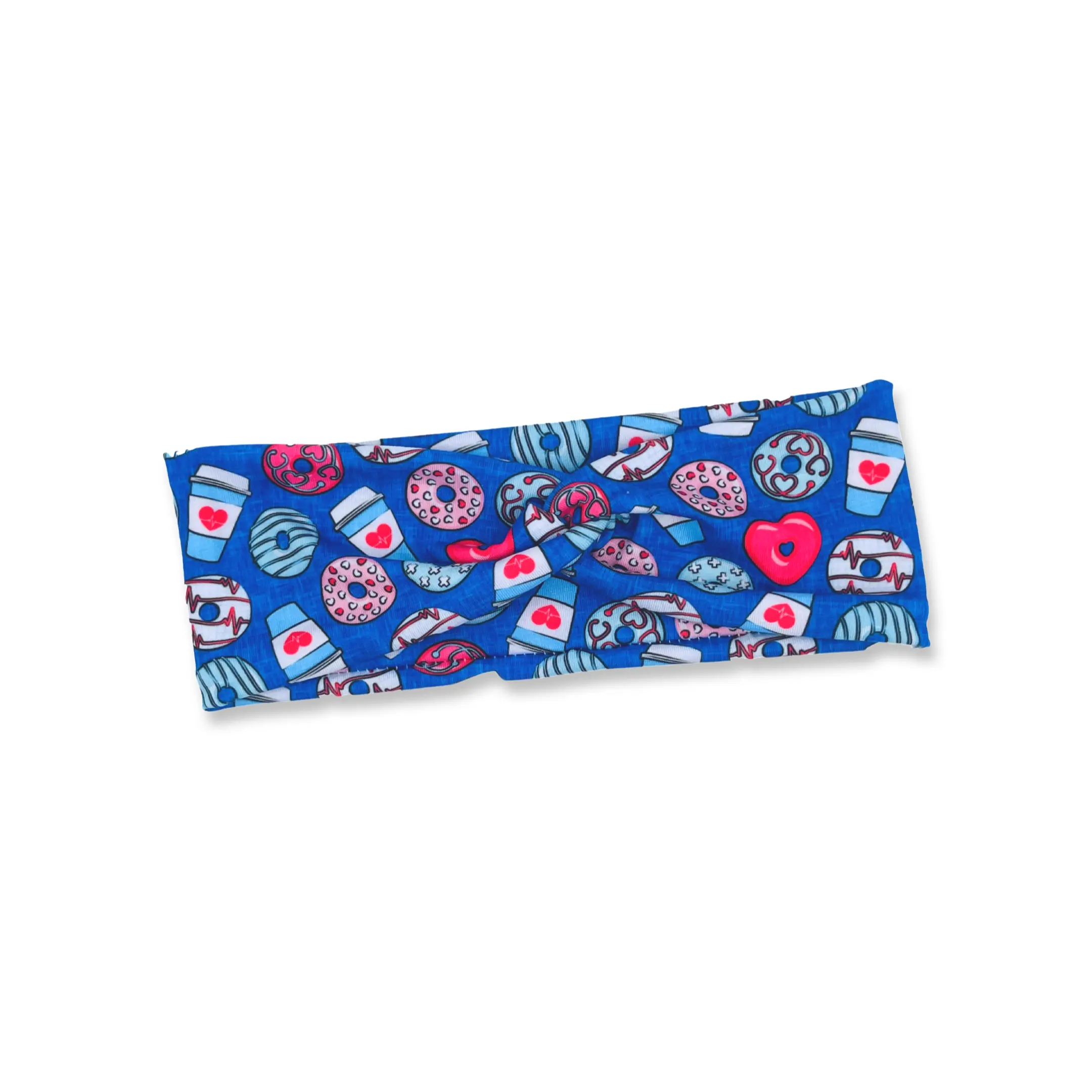 Nurses Coffee Break (bright blue) Knotted Headband