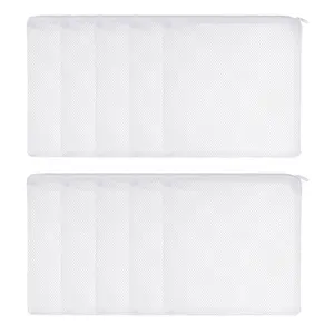 PETAXCELL Aquarium Filter Media Bags, Fish Tank Fine Mesh Bag with Zipper Reusable Versatile 4 x 4 Inch, (White, 10pcs)/ Intended for Fish Tank/Aquarium/Pond/Activated Carbon/Ceramic Rings