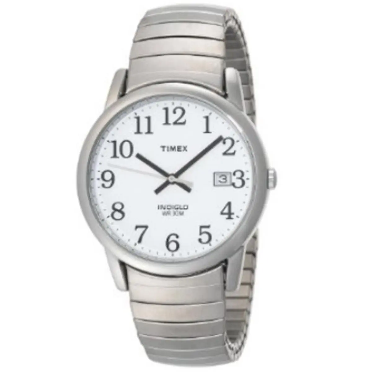 TIMEX Men's Easy Reader Fashion Watch - Silver-Tone Stainless Steel Expansion Band with Clasp, 40mm Case, Luminescent Face, Date Window, Water Resistant, Metallic Stainless Steel Wrist Watches, Solid Metal Wrist Watches