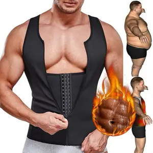 Men's Neoprene Body Shaper Sweat Vest Tank Top Waist Trainers - Heat-Trapping Fabric for Increased Sweating and Body Heat