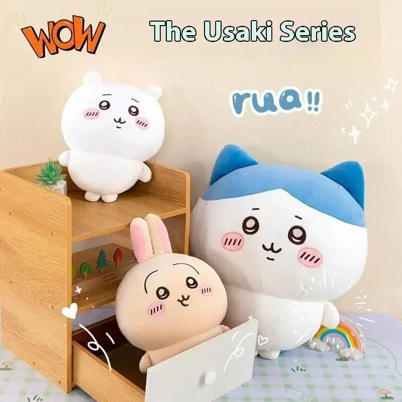 Large Size 60cm Usachi Chiikawa Doll Kawaii Plush Toy Peripheral Self-deprecating Bear hachiware Pillow Cushion Gift