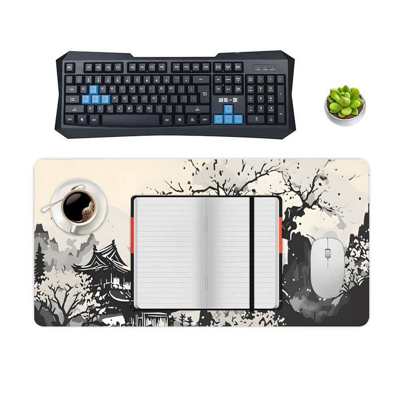 Extra Large Gaming Mouse Pad with Japanese Ink Landscape Design for Enhanced Precision and Comfort in Stylish Gaming Setup