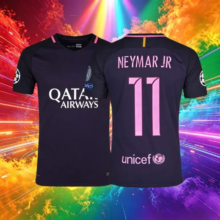 11# Neymar 16 17 Away Purple Short Sleeve Soccer Jersey Fans Version