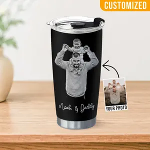 Personalized Portrait Tumbler, Custom Tumbler For Dad, Custom Photo Engraving effect, Birthday Gifts, Christmas Gifts, Thank You Gifts