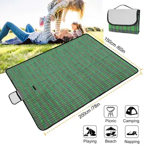 60" x 78" Waterproof Picnic Blanket Handy Mat with Strap Foldable Camping Rug