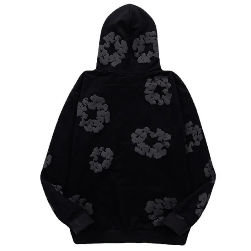 Denim Hoodie Women Floral Hoodie Youth Puff Print Set Sweatshirt Teen Fashion Designer Spring Clothing Cute Top Unisex Sweater Casual Classic Long Sleeve Womenswear Dress Graphic