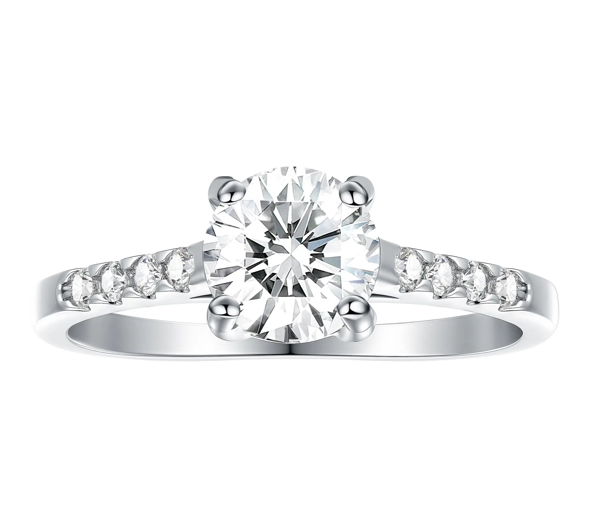 Steely by Diamonique Round Cut Solitaire Ring