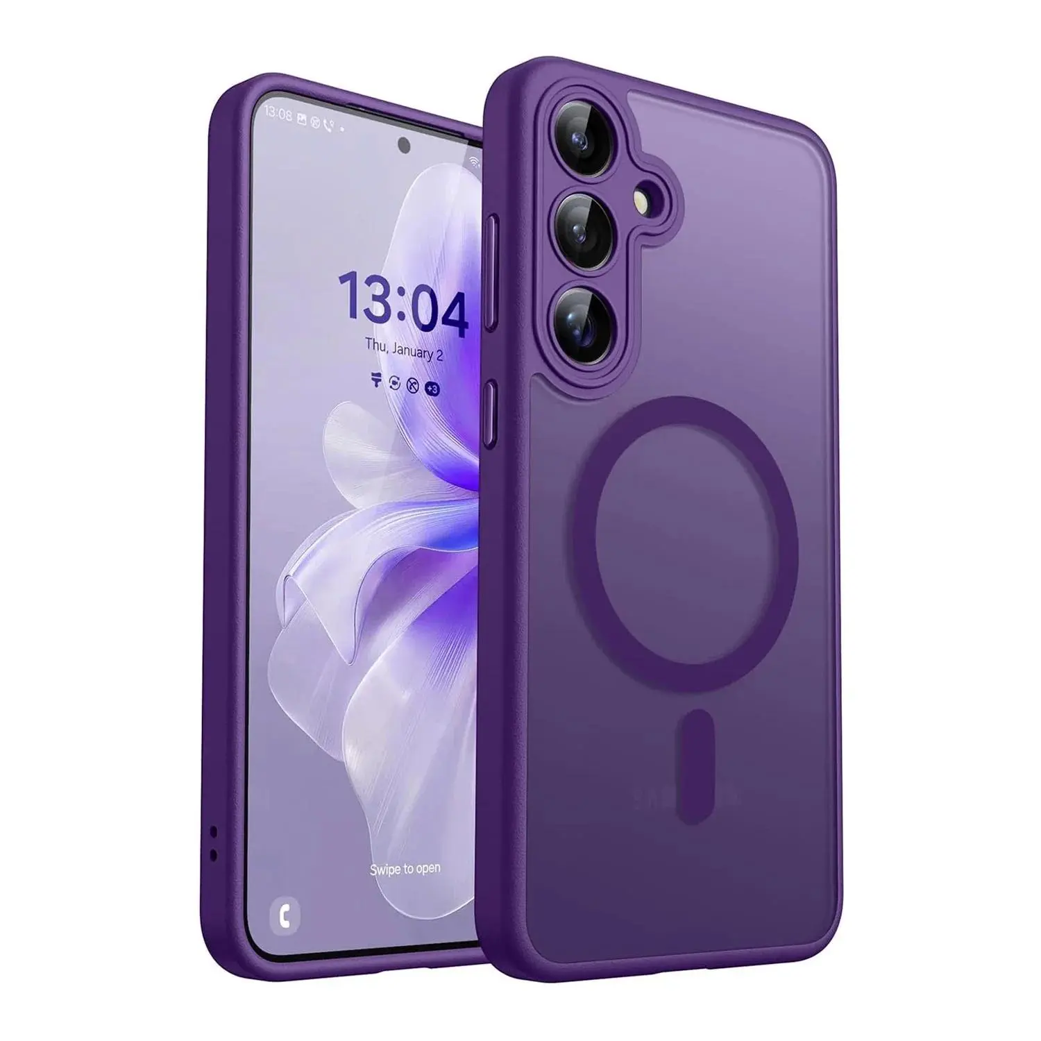 Fin Luxury Matte Translucent Shockproof Magnetic Case for Samsung Galaxy S25 Edge S24 S23 S22 Ultra Plus S24FE S23FE Magsafe Cover