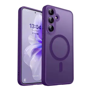 Fin Luxury Matte Translucent Shockproof Magnetic Case for Samsung Galaxy S25 Edge S24 S23 S22 Ultra Plus S24FE S23FE Magsafe Cover