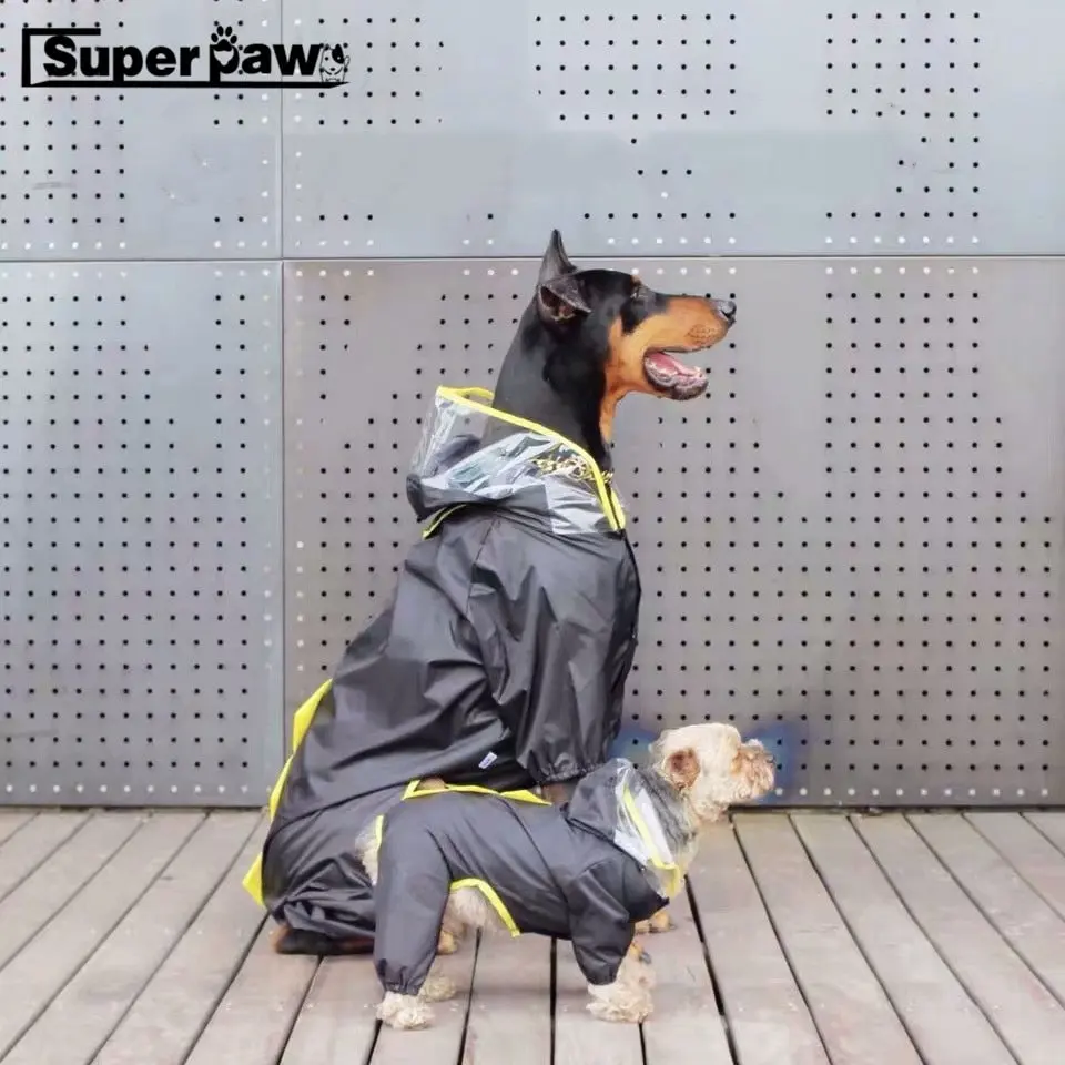 Fashion Small Medium Large Dog Raincoat Dogs Rain Coat Pet Clothes Puppy Doberman Labrador Waterproof Jacket TLC04