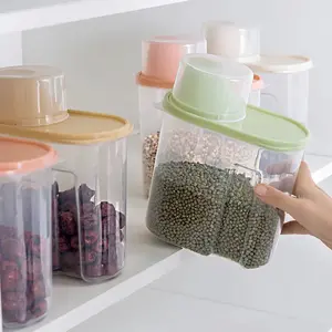 1 Pc Plastic Cereal Dispenser Storage Box Kitchen Food Grain Rice Container Nice Kitchen Rice Storage Box Flour Grain Storage Storage Container Lid