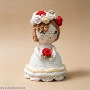 Crochet Accessories, Cute Handcrafted Wool Dolls, Girl & Couple Shaped Decor Pieces, Flexible Transformable Design, Artistic Handmade Ornaments, Ideal Embellishments for Wedding Bouquets, DIY Projects, Room Decoration and Festive Gift Making