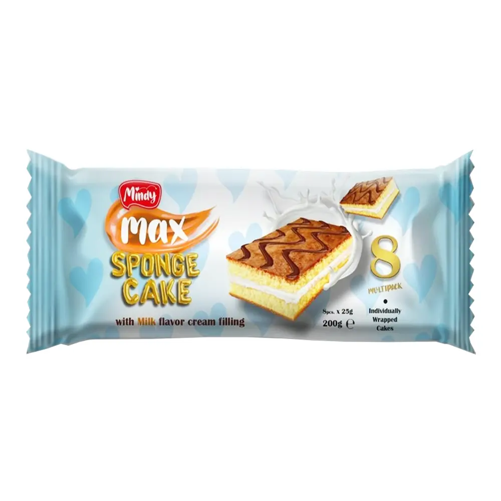Milk & Cream Strawberry-Flavored Biscuit Sponge Cake Snack - Made with Cocoa Powder & Wheat Flour - 7.05 oz (200 gr) Pack