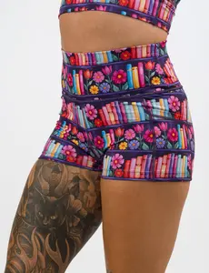 CVG Pages & Petals Flowers Print Polyester Spandex Sports Shorts