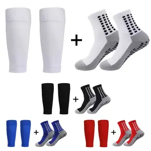 2026 Sports Soccer 2-Piece Set: Anti-Slip Grip Socks, Anti-Abrasion Leg Sleeves, Breathable, Sweat-Absorbent, Durable for Outdoor Soccer Activities