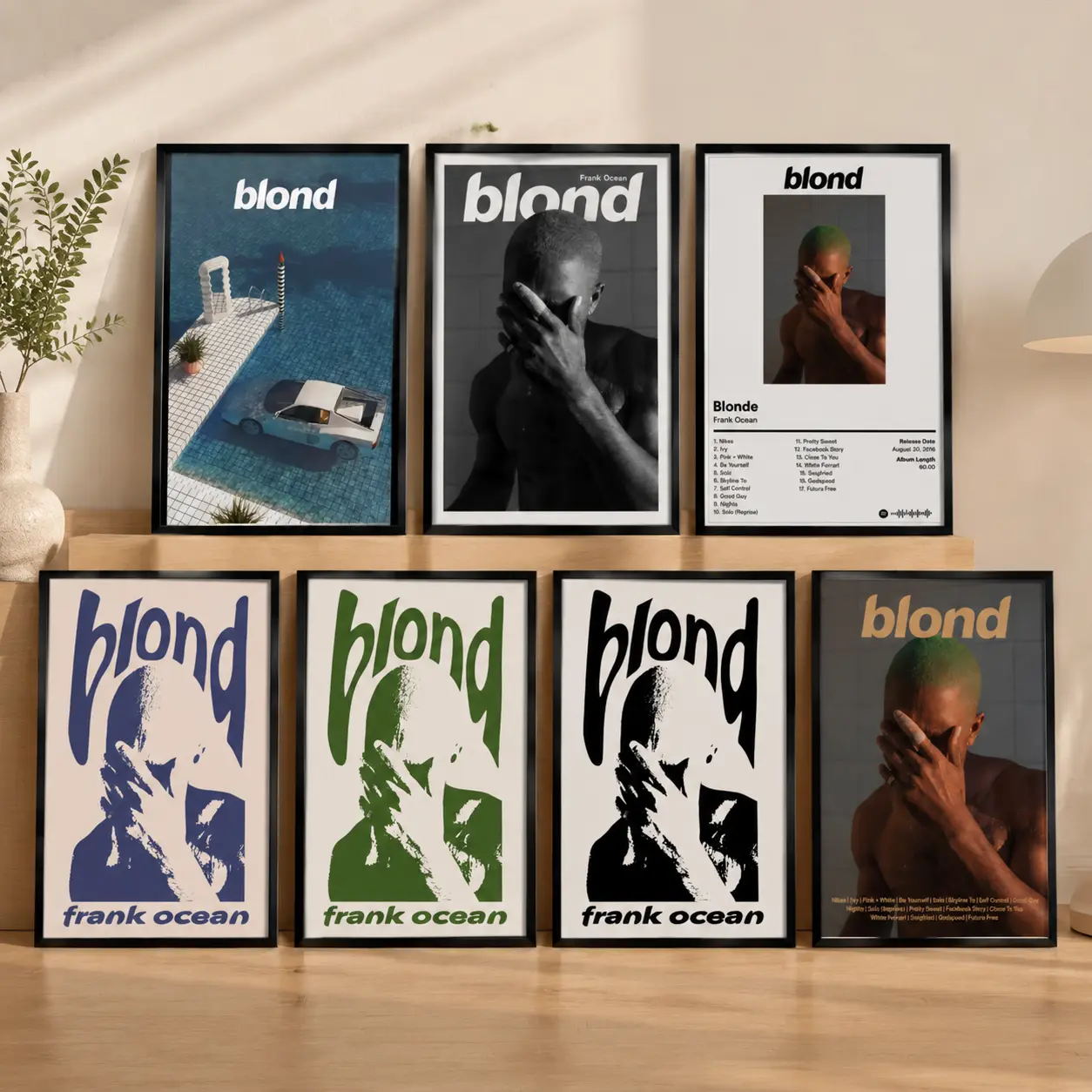 Frank Ocean "Blonde" Album Poster |   Music Cover Wall Art Print |   Minimalist Aesthetic Decor for Bedroom, Studio & Home