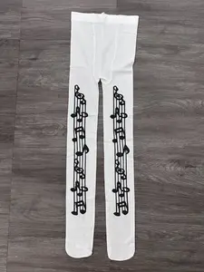 Vintage Y2K Note Print Jumpsuit, Unlock Street New Trend, Unique Fun Print Jumpsuit, Eye-Catching Streetwear, 1 Pair, Printed, Fashion, Womenswear